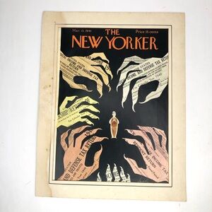 Vintage THE NEW YORKER Magazine Front Cover Paper Frame - MARCH 15, 1941 NY Art